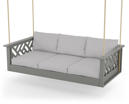 POLYWOOD® Chippendale Daybed Swing in Slate Grey / Granite