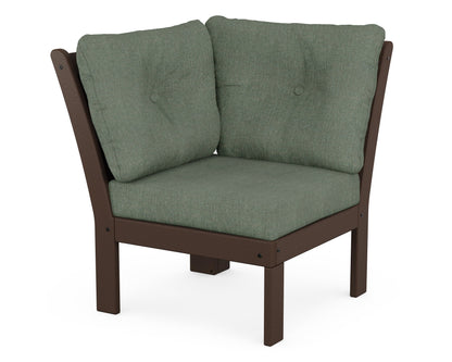 POLYWOOD® Vineyard Modular Corner Chair in Mahogany / Cast Sage