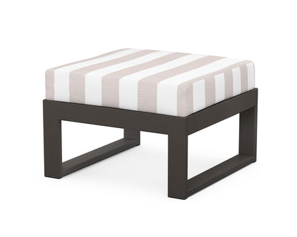 Unbranded Modular Ottoman - Modern in Vintage Coffee / Cabana Stripe Dune Burlap