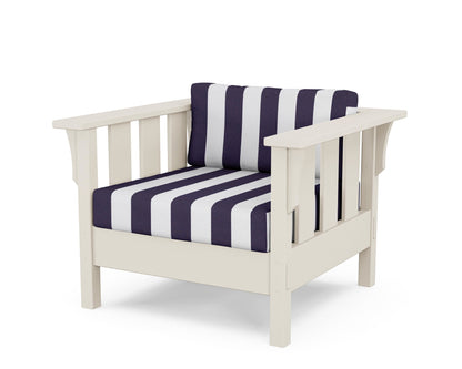 Martha Stewart by POLYWOOD® Acadia Deep Seating Chair in Sand / Cabana Stripe Navy