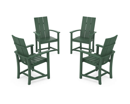 POLYWOOD® Modern 4-Piece Upright Adirondack Conversation Set in Green
