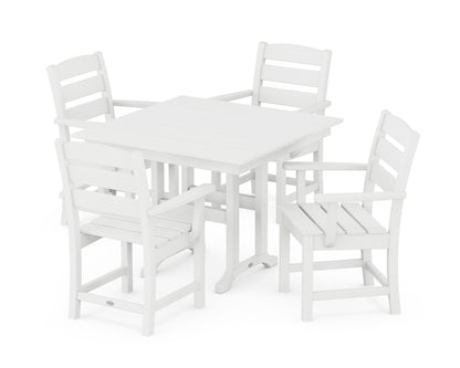 POLYWOOD® Lakeside 5-Piece Farmhouse Dining Set in White