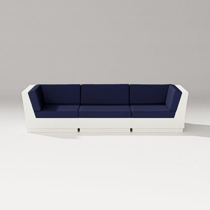 PW Designer Series Elevate Sofa Sectional in Vintage White / Navy