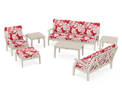 POLYWOOD® Braxton 7-Piece Deep Seating Set in Sand / Leaf Crimson