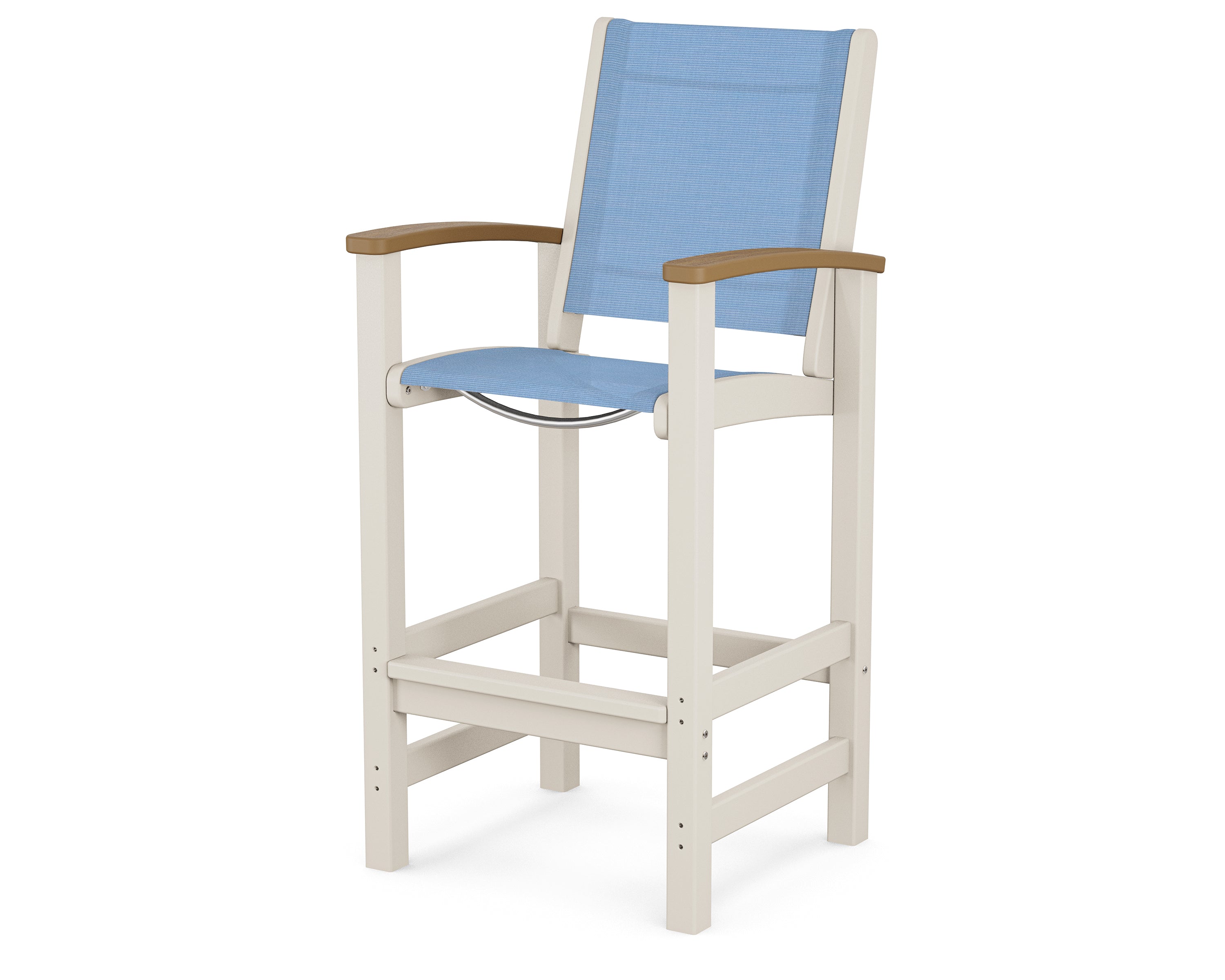 POLYWOOD® Coastal Bar Chair in Sand / Natural / Poolside Sling