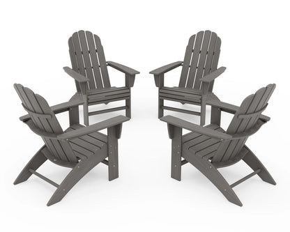 4-Piece Vineyard Curveback Adirondack Chair Conversation Set