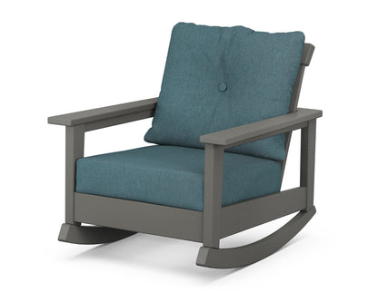 POLYWOOD® Prescott Deep Seating Rocking Chair in Slate Grey / Ocean Teal