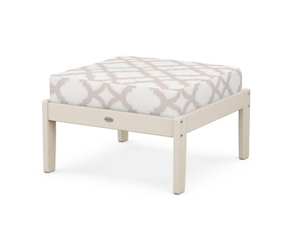 POLYWOOD® Braxton Deep Seating Ottoman in Sand / Trellis Dune Burlap