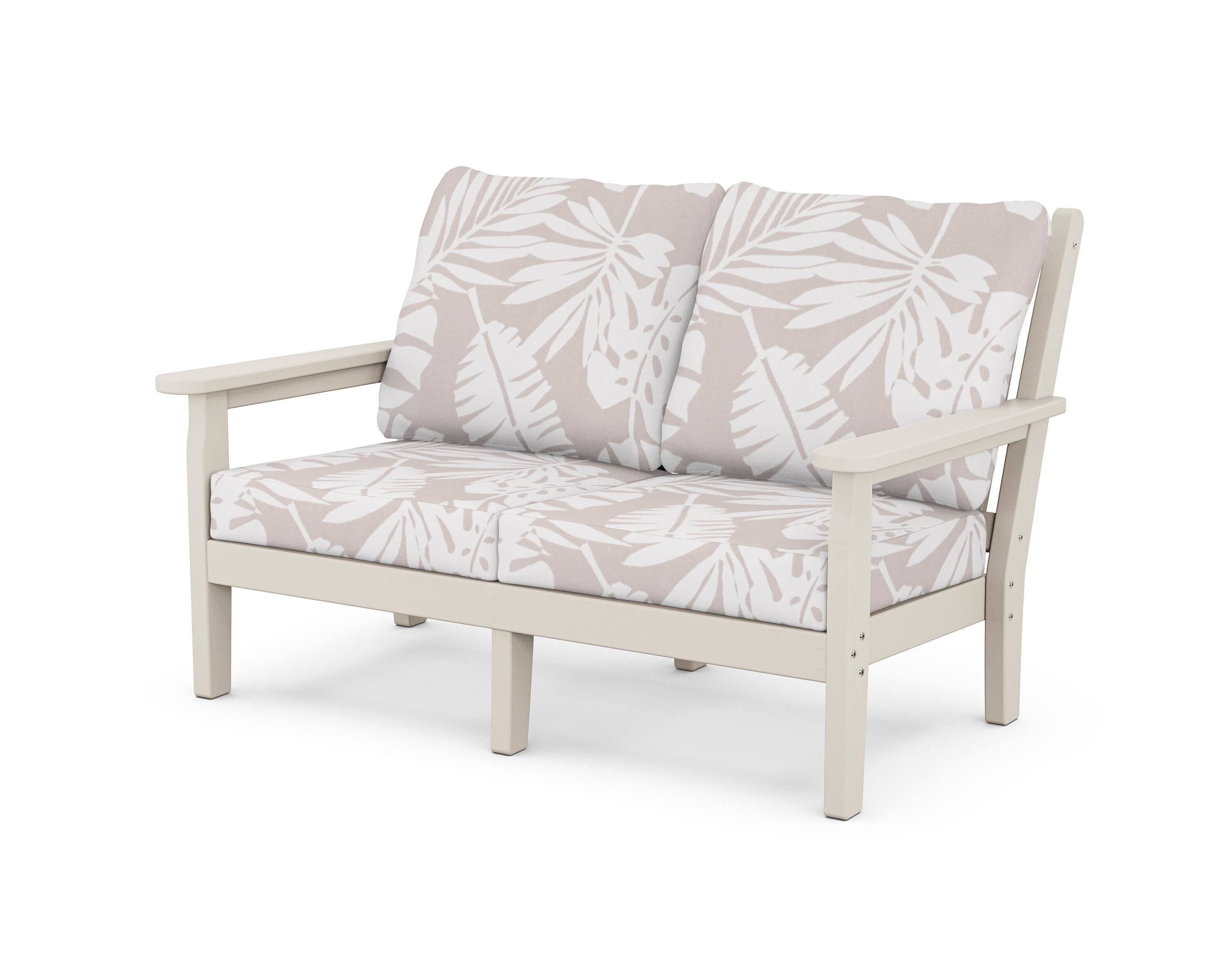 POLYWOOD® Chippendale Deep Seating Loveseat in Sand / Leaf Dune Burlap