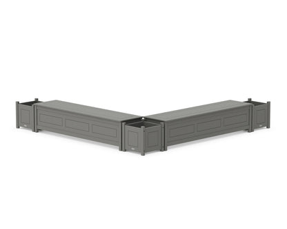 Country Living 72" Country Living L- Shaped Planter Storage Bench Corner Set in Slate Grey