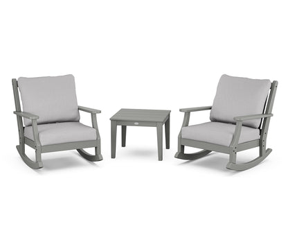 Country Living Wovendale 3-Piece Deep Seating Rocker Set in Slate Grey / Granite