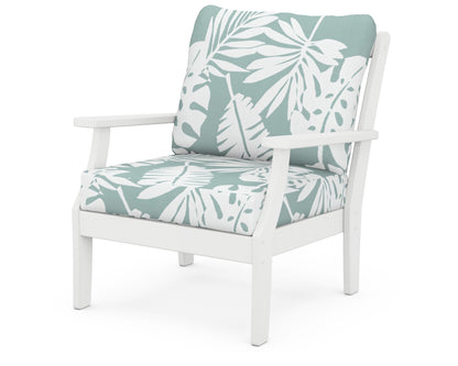 POLYWOOD® Braxton Deep Seating Chair in White / Leaf Glacier Spa
