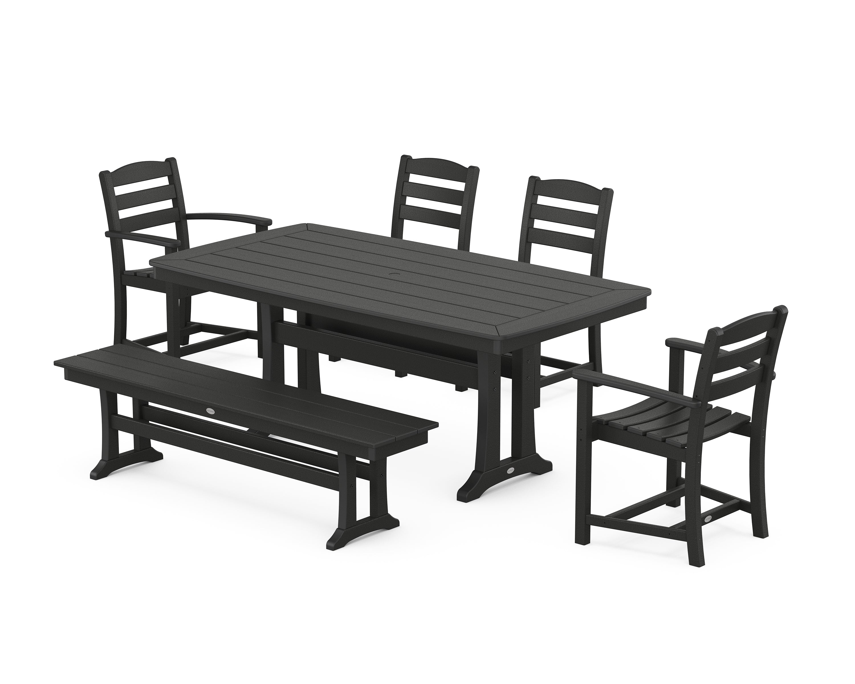 POLYWOOD® La Casa Cafe 6-Piece Dining Set with Trestle Legs in Black
