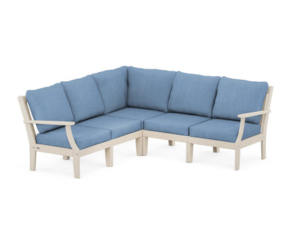 POLYWOOD® Braxton Modular 5-Piece Deep Seating Set in Sand / Sky Blue