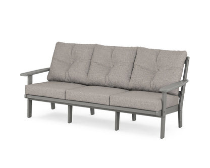 POLYWOOD® Oxford Deep Seating Sofa in Slate Grey / Weathered Tweed