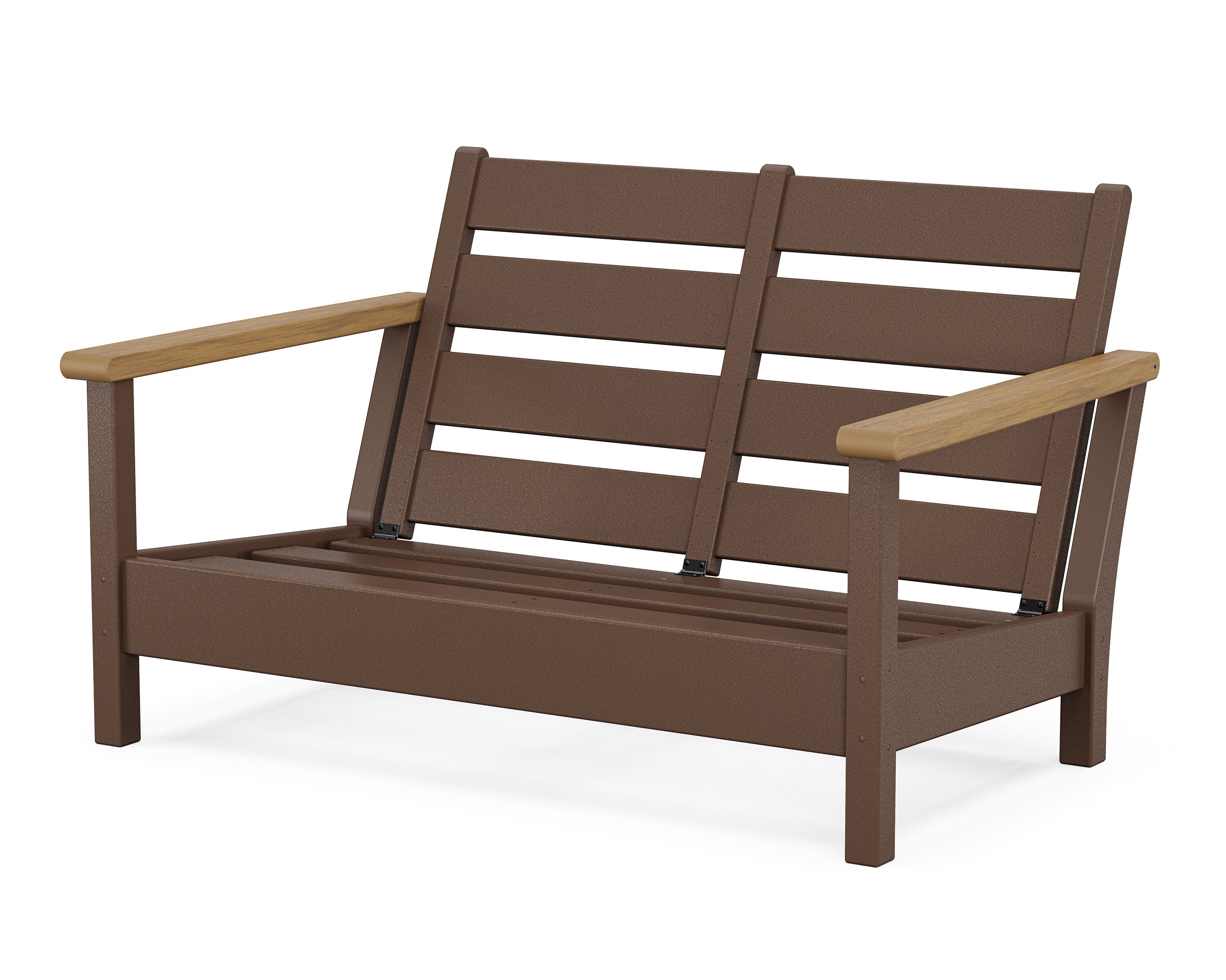 POLYWOOD® Harbour Loveseat Frame in Mahogany / Natural