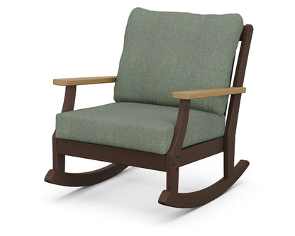 POLYWOOD® Braxton Deep Seating Rocking Chair in Mahogany / Natural / Cast Sage