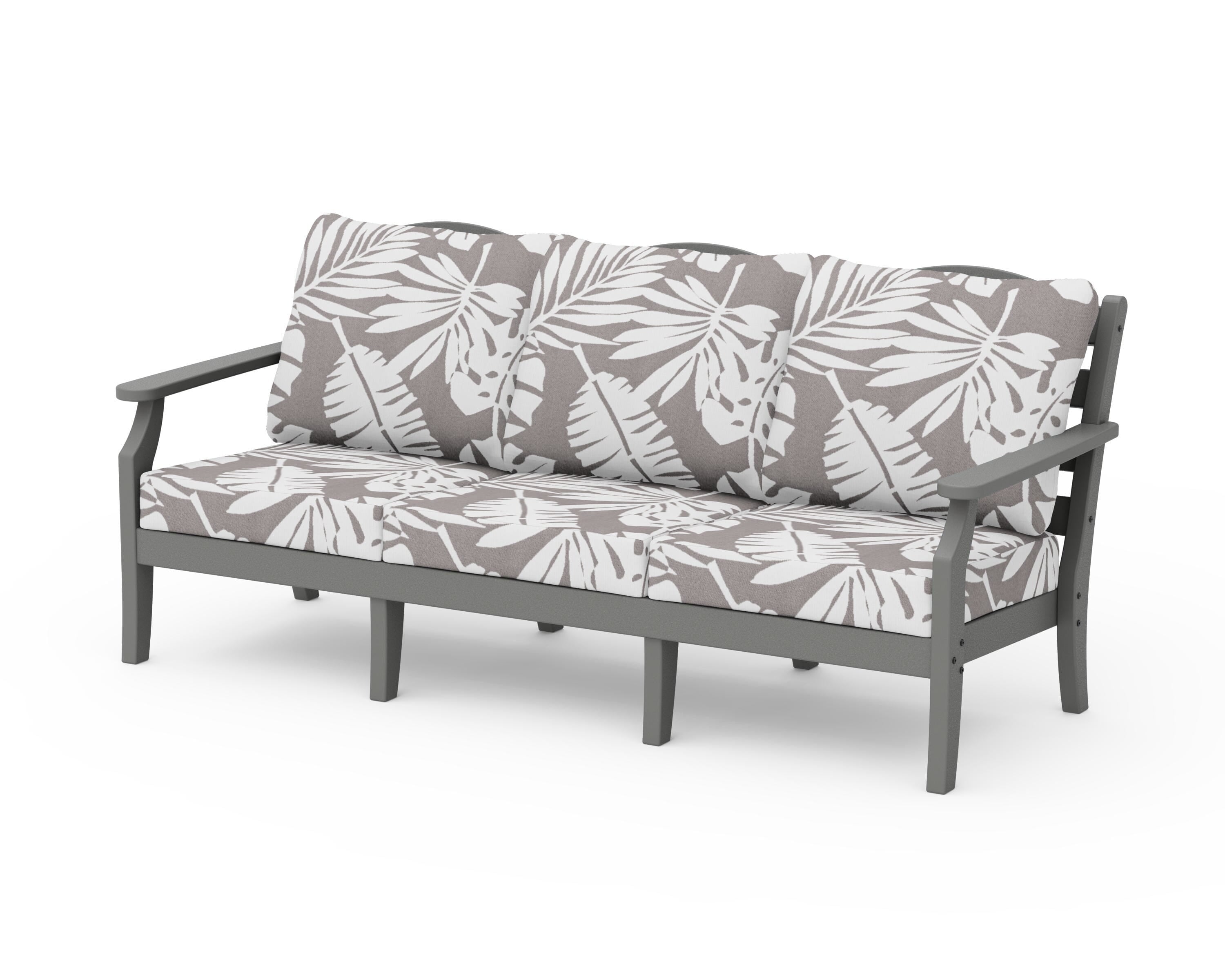 Draper James™ by  POLYWOOD® Savannah Deep Seating Sofa in Slate Grey / Leaf Grey Mist