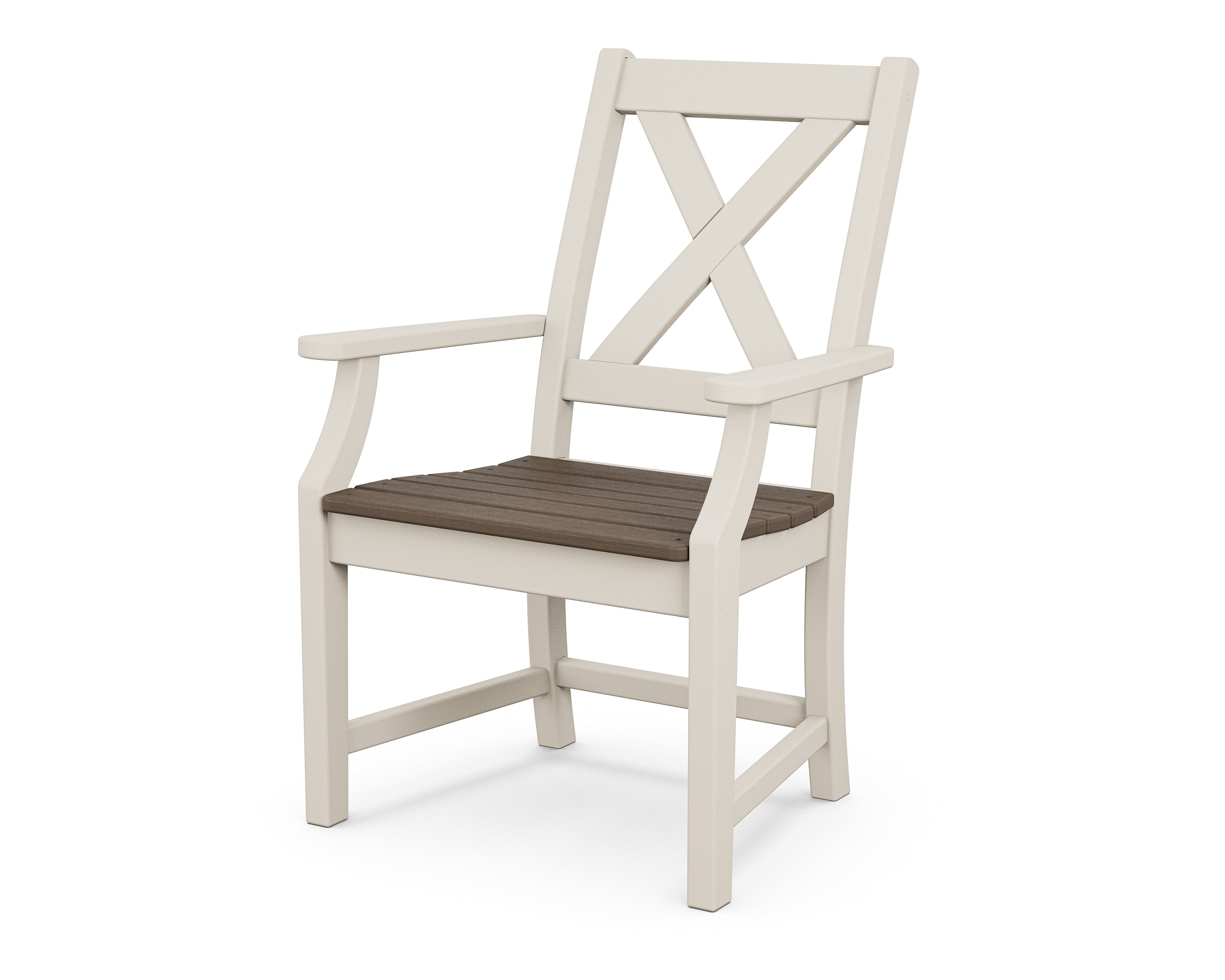 POLYWOOD® Braxton Dining Arm Chair in Sand / Kona