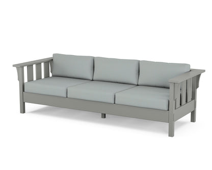 Martha Stewart by POLYWOOD® Acadia Deep Seating Sofa in Slate Grey / Spa