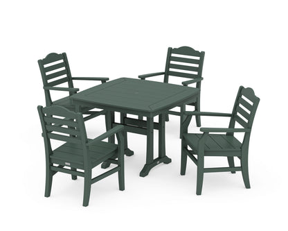 POLYWOOD® Savannah 5-Piece Dining Set with Trestle Legs in Green