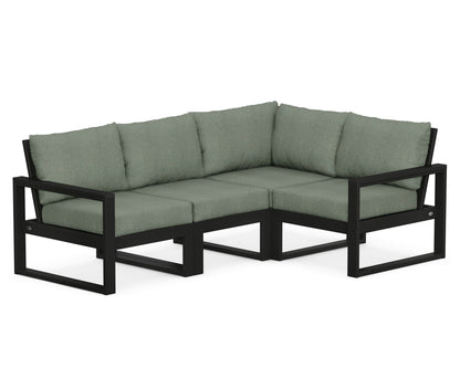 POLYWOOD® EDGE 4-Piece Modular Deep Seating Set in Black / Cast Sage