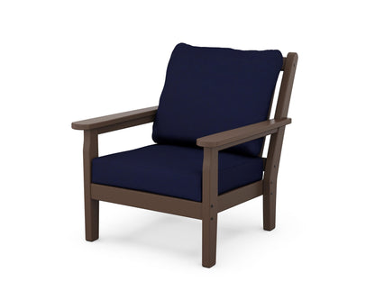 POLYWOOD® Chippendale Deep Seating Chair in Mahogany / Navy
