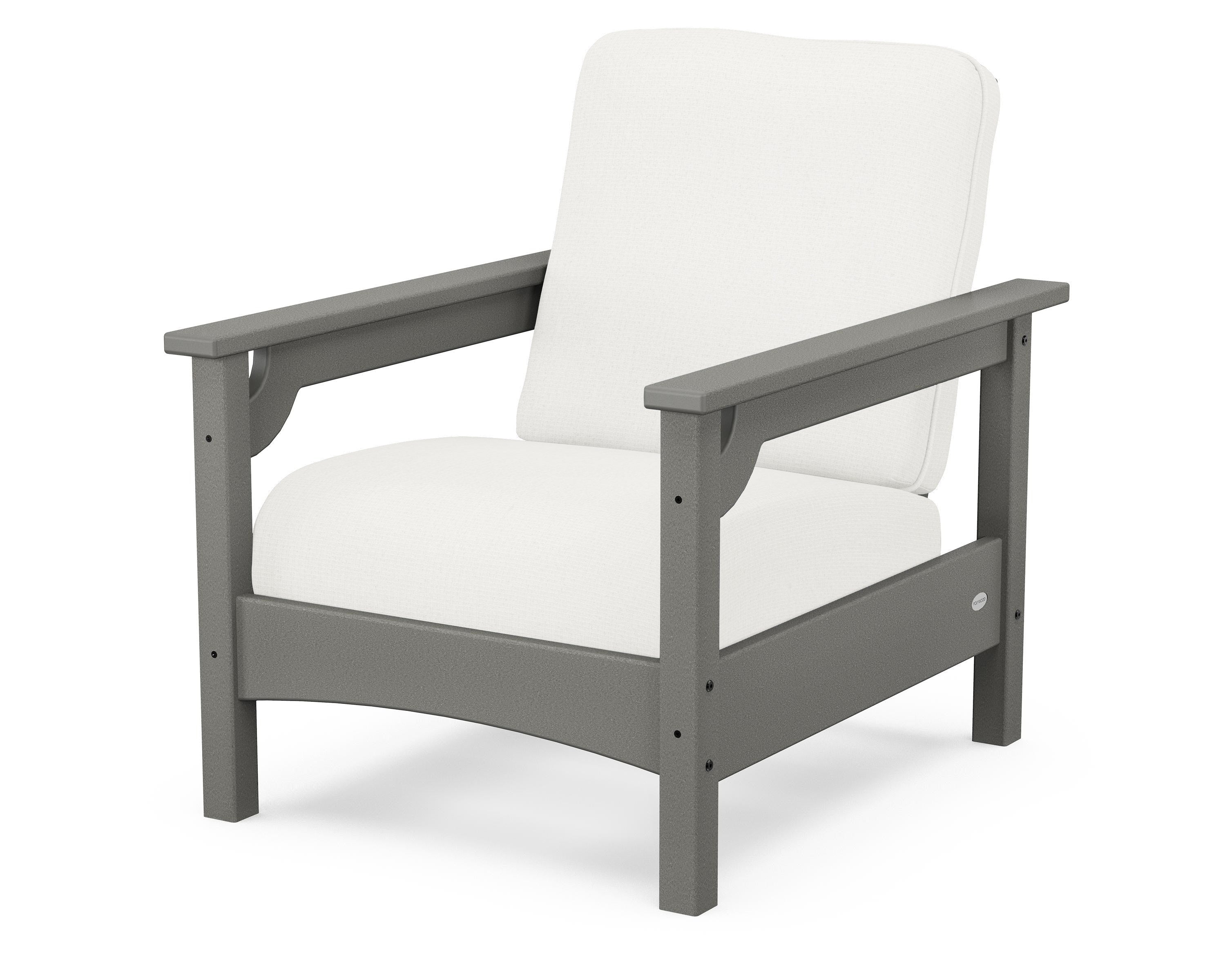 POLYWOOD® Club Chair in Slate Grey / Natural Linen