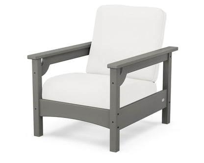 POLYWOOD® Club Chair in Slate Grey / Natural Linen