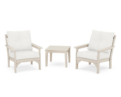POLYWOOD® Vineyard 3-Piece Deep Seating Set in Sand / Natural Linen