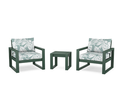 POLYWOOD® EDGE Sectional 3-Piece Deep Seating Set in Green / Leaf Glacier Spa