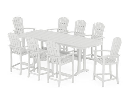 POLYWOOD® Palm Coast 9-Piece Counter Set with Trestle Legs in White