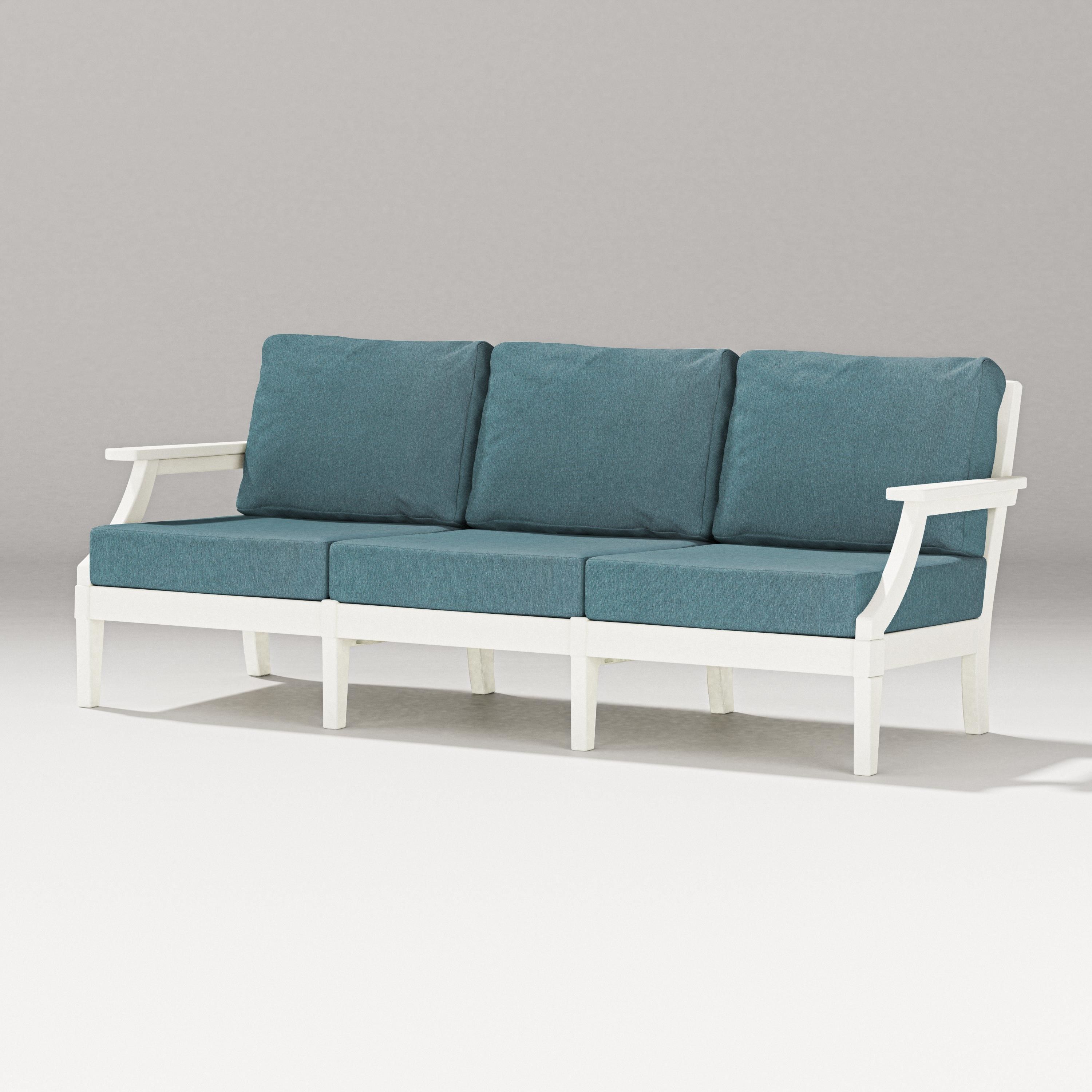 PW Designer Series Estate Sofa in Vintage White / Ocean Teal