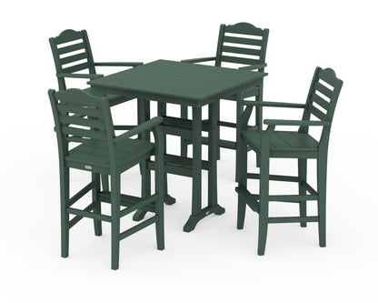 Draper James™ by  POLYWOOD® Savannah 5-Piece Farmhouse Bar Set with Trestle Legs in Green