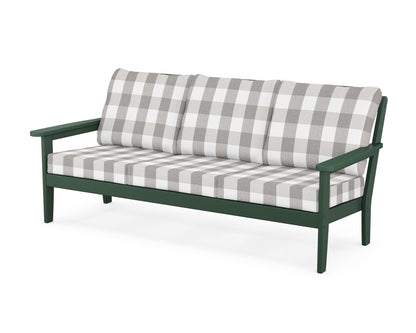 Country Living Cottage Deep Seating Sofa in Green / Buffalo Plaid Grey Mist