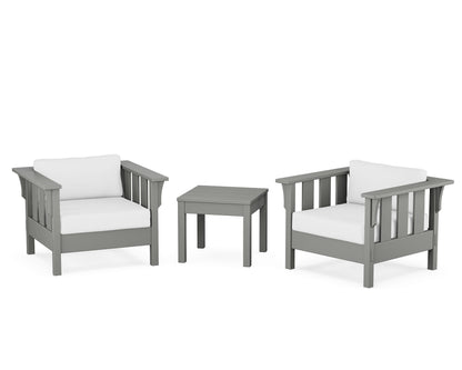 Martha Stewart by POLYWOOD® Acadia 3-Piece Deep Seating Set in Slate Grey / Natural