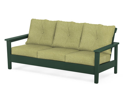 POLYWOOD® Prescott Deep Seating Sofa in Green / Chartreuse Boucle