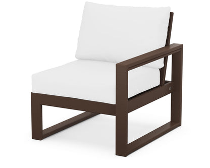 POLYWOOD® EDGE Modular Right Arm Chair in Mahogany / Natural