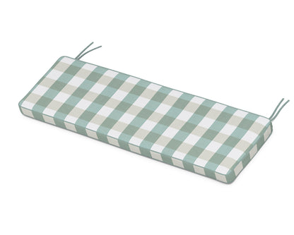 Martha Stewart by POLYWOOD® Chinoiserie Bench Seat Cushion in Buffalo Plaid Glacier Spa