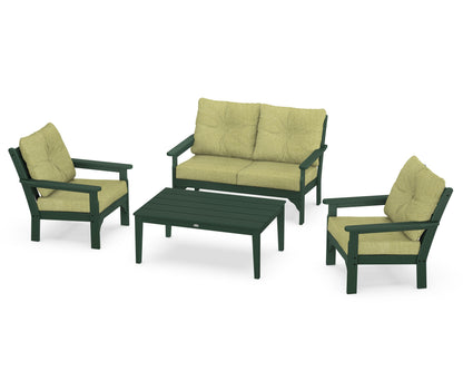 POLYWOOD® Vineyard 4-Piece Deep Seating Set in Green / Chartreuse Boucle