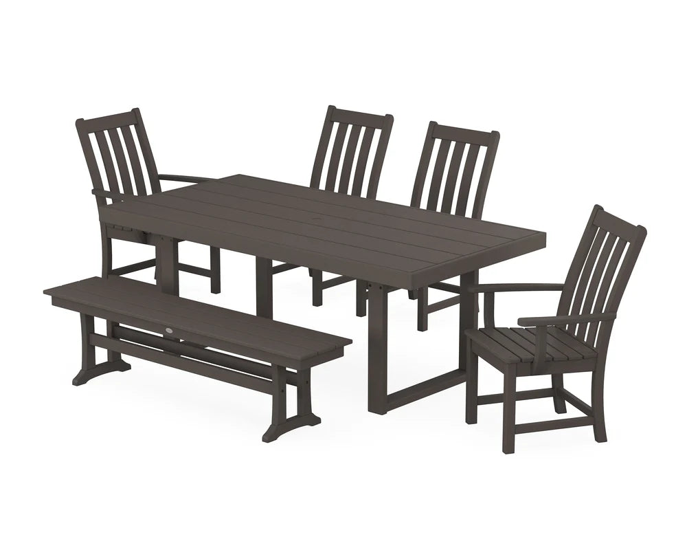 Vineyard 6-Piece Dining Set with Bench