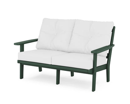POLYWOOD® Oxford Deep Seating Loveseat in Green / Natural