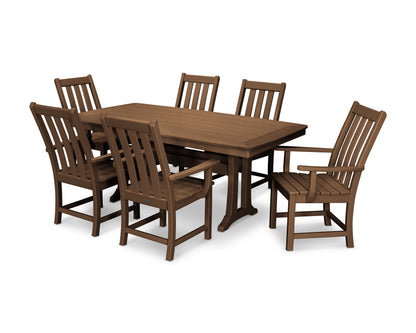 POLYWOOD® Vineyard 7-Piece Arm Chair Dining Set in Teak