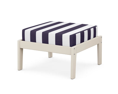 Unbranded Deep Seating Ottoman in Sand / Cabana Stripe Navy