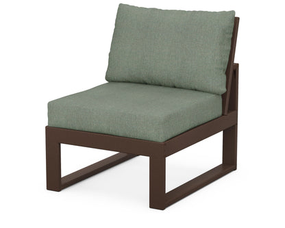 Unbranded Modular Armless Chair in Mahogany / Cast Sage