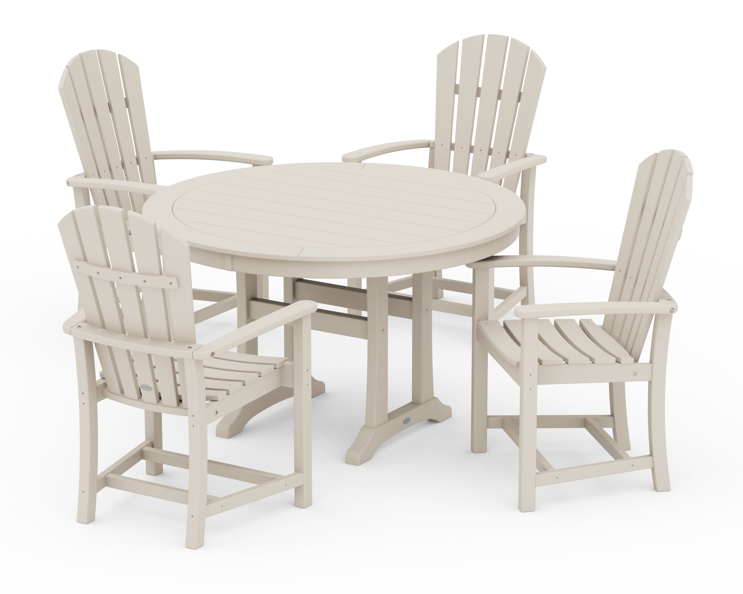 POLYWOOD® Palm Coast 5-Piece Round Dining Set in Sand