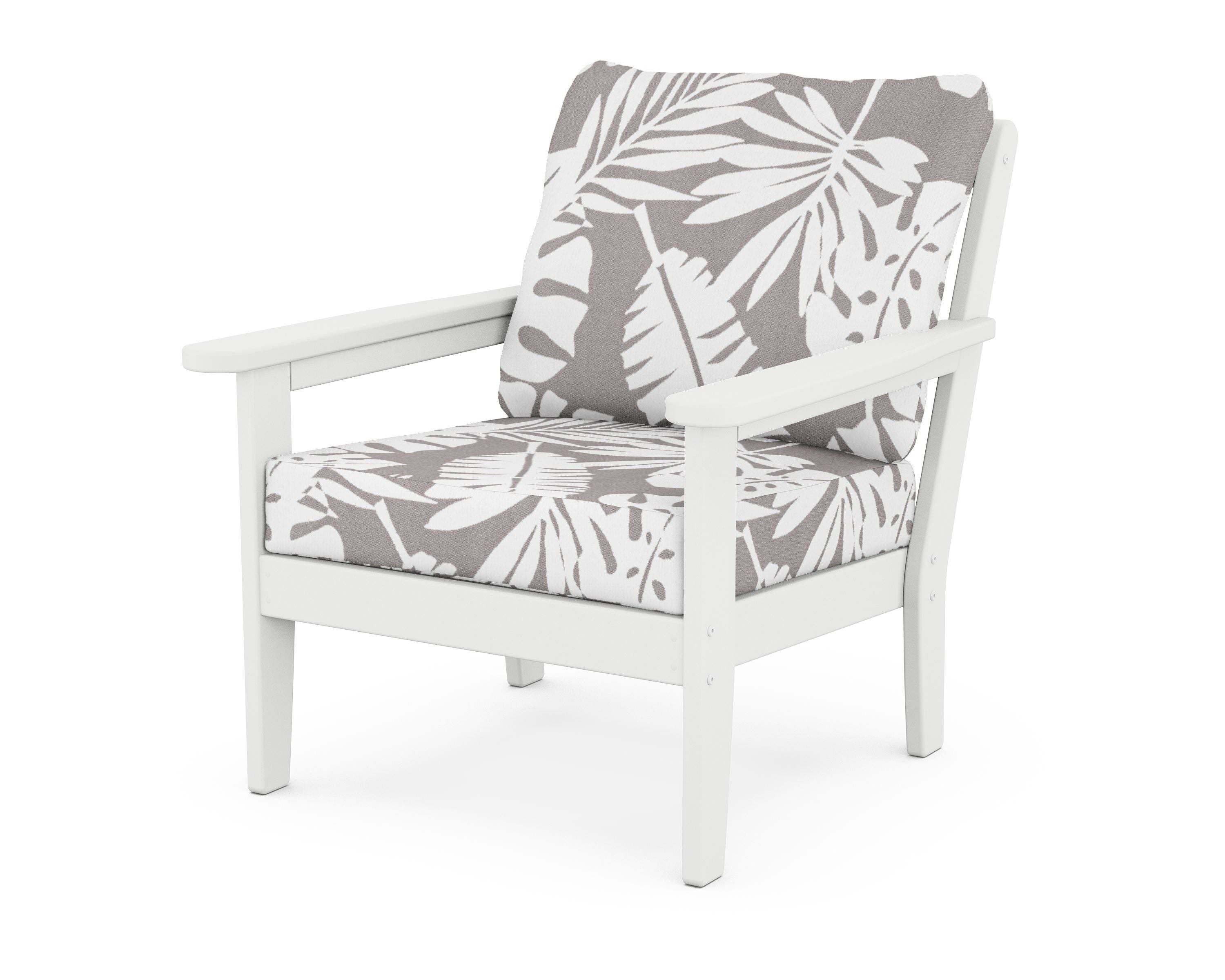 Country Living Cottage Deep Seating Chair in White / Leaf Grey Mist