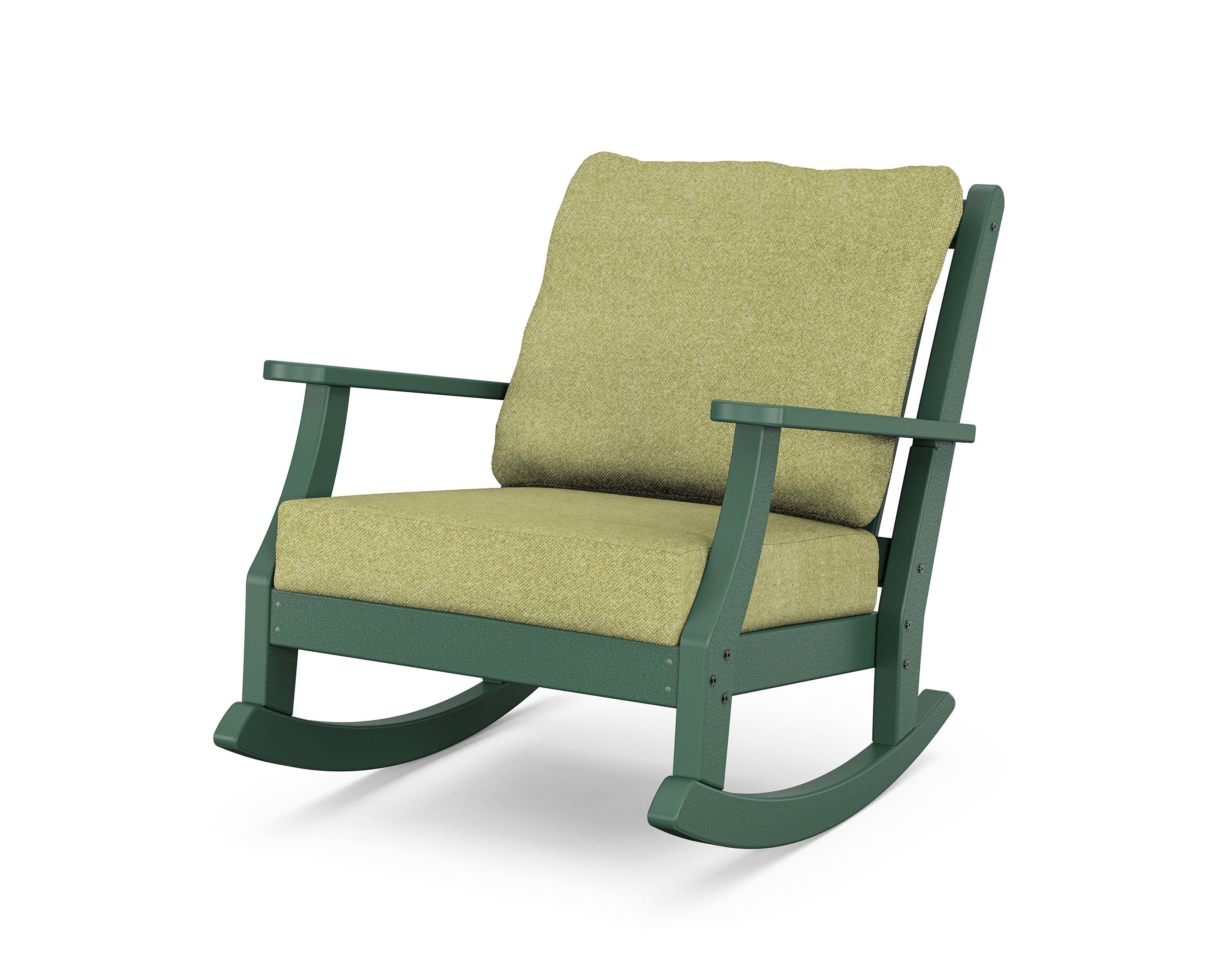 Country Living Wovendale Deep Seating Rocking Chair in Green / Chartreuse Boucle