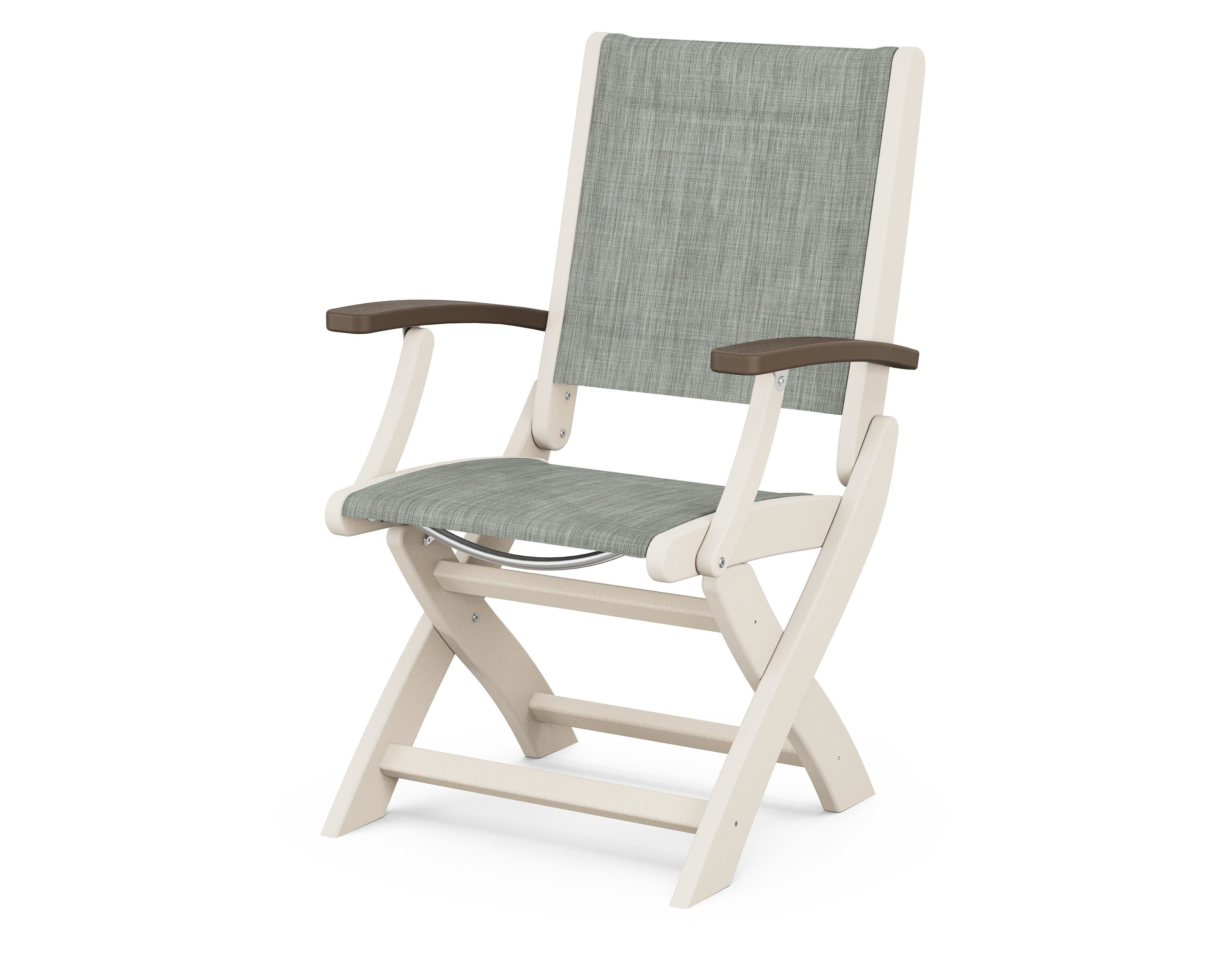 POLYWOOD® Coastal Folding Chair in Sand / Kona / Birch Sling