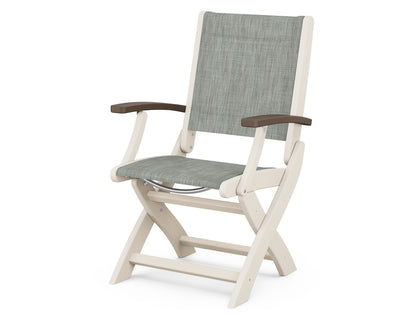 POLYWOOD® Coastal Folding Chair in Sand / Kona / Birch Sling